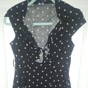 Black polka dotted dress